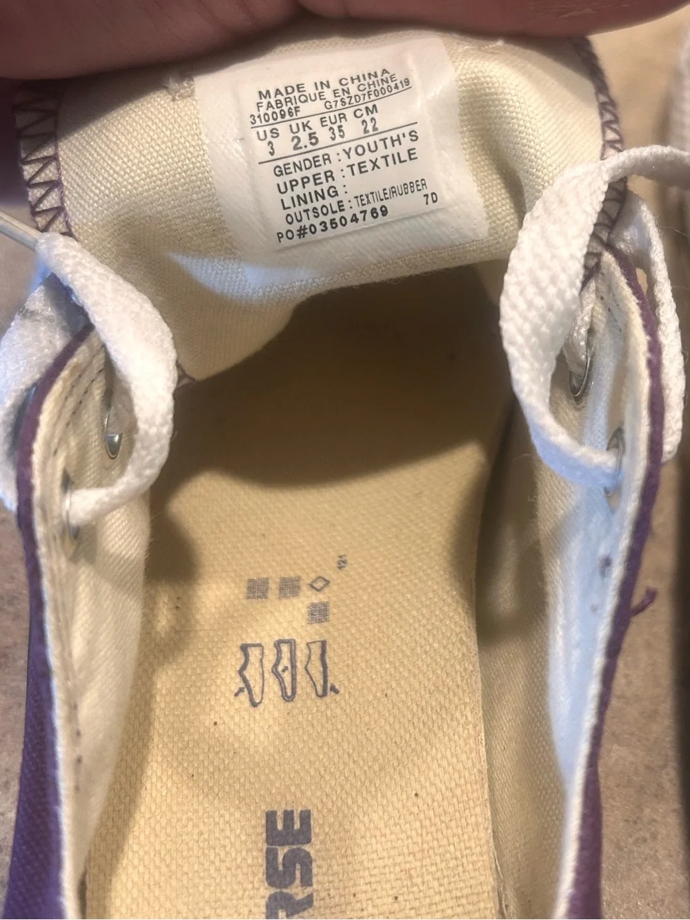 Converse Women's Purple Canvas Low-Top Sneakers with White Accents
